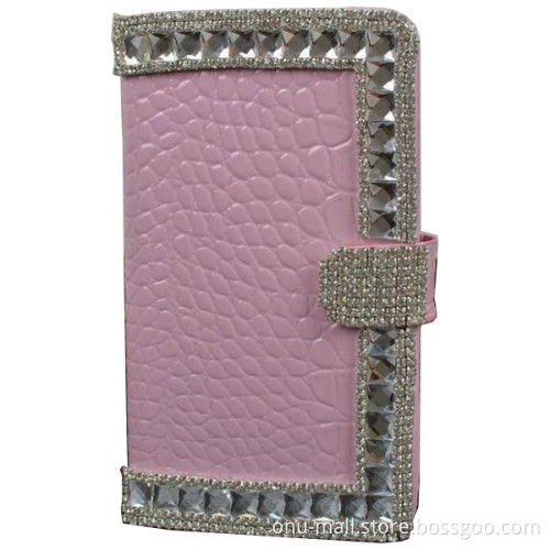 3D Bling Rhinestone Design Wallet Leather Flip Case Cover for Samsung Galaxy S5 Active